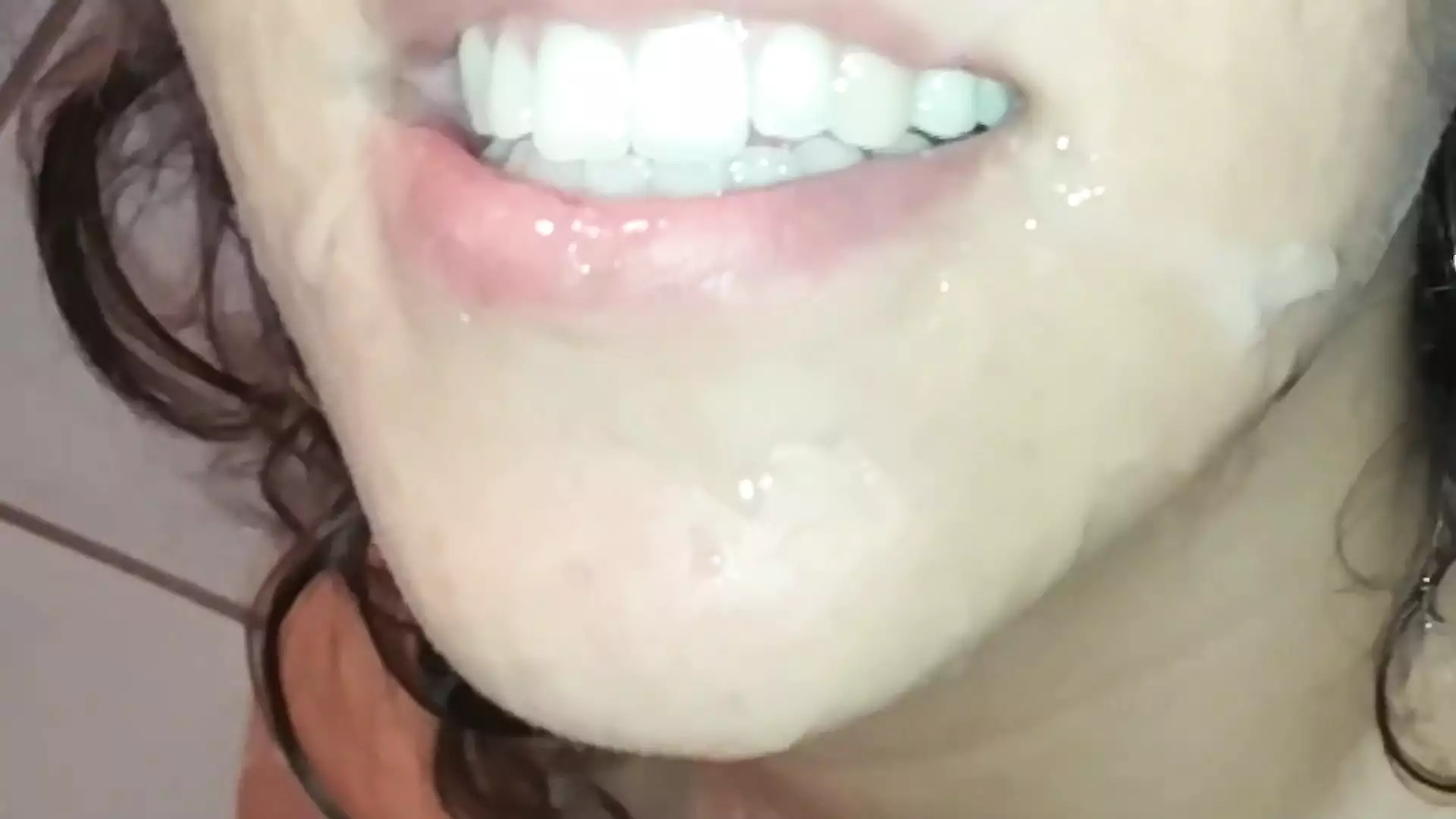 Housewife Sucking Husbands Friend Making Deepthroat Untill Cum on Her Mouth