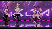 [MMD] LAYSHA - Striptease chaud à la crème au chocolat Kpop Dance Ahri Akali Kaisa Evelynn KDA League of Legends 4K 60FPS