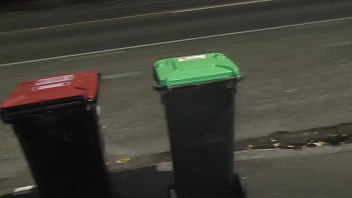 Kiwi Trashy MILF Public Disgrace pissé dessus dans une rue animée en sortant les poubelles