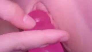 Slut playing with her tiny pussy