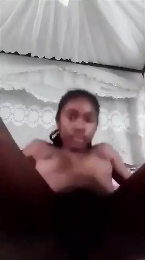 African Teen Fingering Hairy Pussy for Daddy...