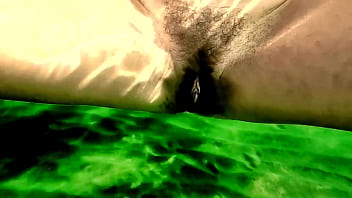 Sexy Hairy Milf Puts Two Eggs In Her Pussy And Squeezes Them Out In The Sea