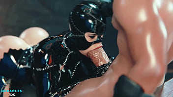 Catwoman enjoying her huge cock