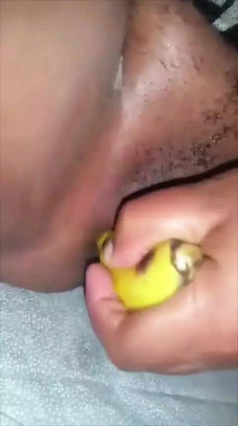 African MILF Squirting with a Banana...