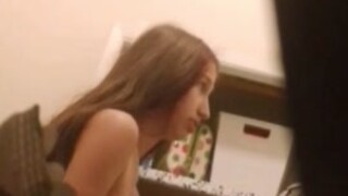 Spied young girl bouncing her tits