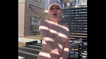 Naked tik tok in middle of apartment complex