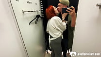 Redhead girl wanted to fuck in dressing rooms