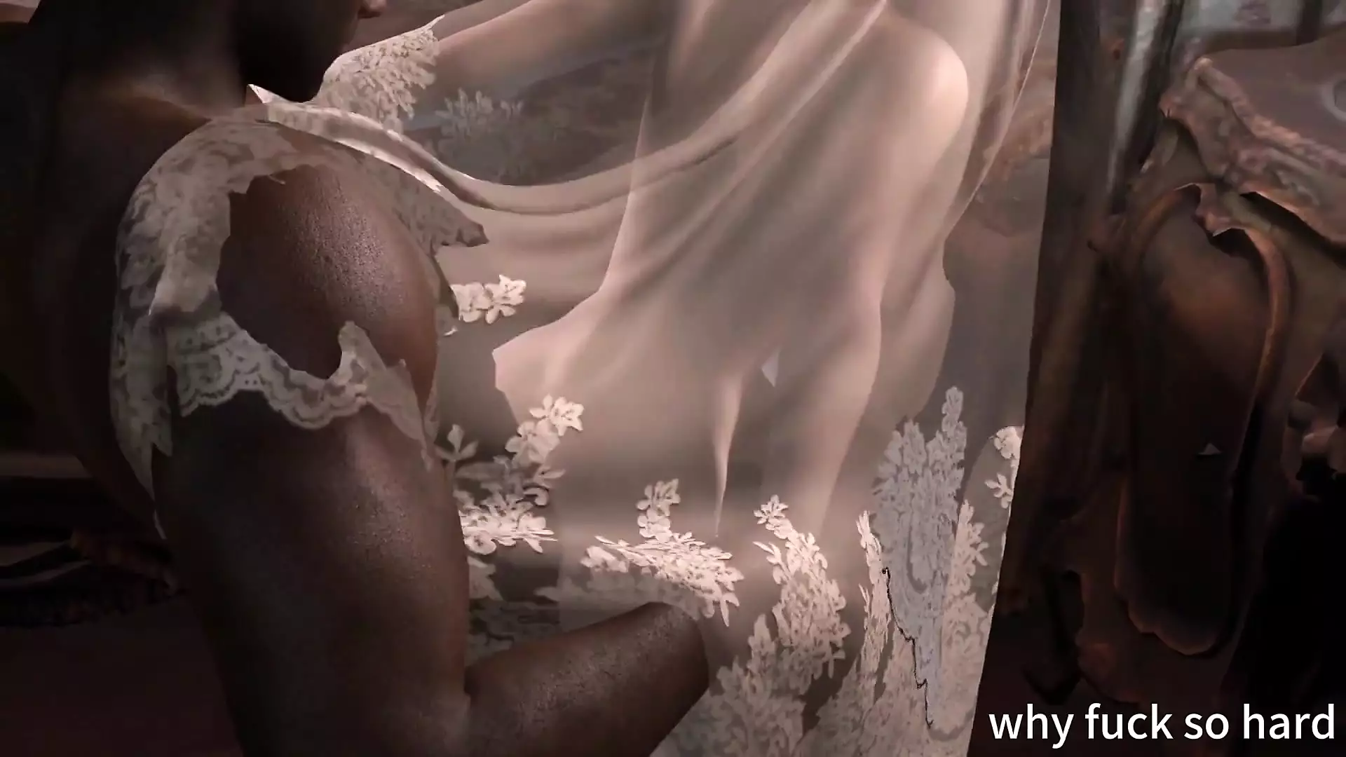 3D Super Hot Asian Mature MILF Bride Wearing Hot Wedding Dress