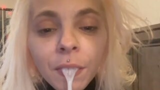 Country girl with cum coming out of her mouth