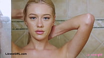 Stunning blonde model took a shower