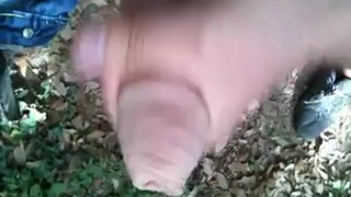 Bearded Man Masturbating Outdoors