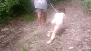 18yo teen puppy fucktoy goes on walk