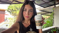 Crazy CUMWALK in STARBUCKS - Blowjob in Public Toilet, Drinking coffee with Sperm