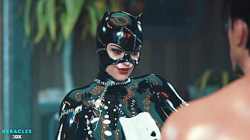 Catwoman enjoying his delicious oral