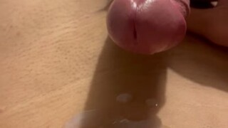 Cum leaking out my hard cock