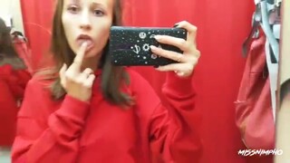 Slut plays in changing room