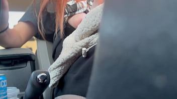 Italian Big Tits Milf Artemisia Love Flashing her bit tits while driving around Long hair fetish