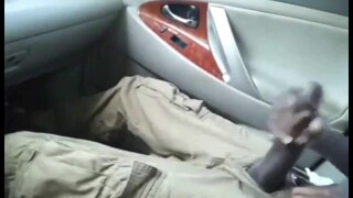 big cock black twink wanking in the car