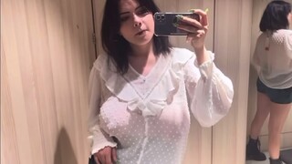 Huge Naturals/Puffy Nips In See Thru / Sheer Top