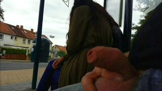 Dickflash for two Girls &#64; Bus Stop