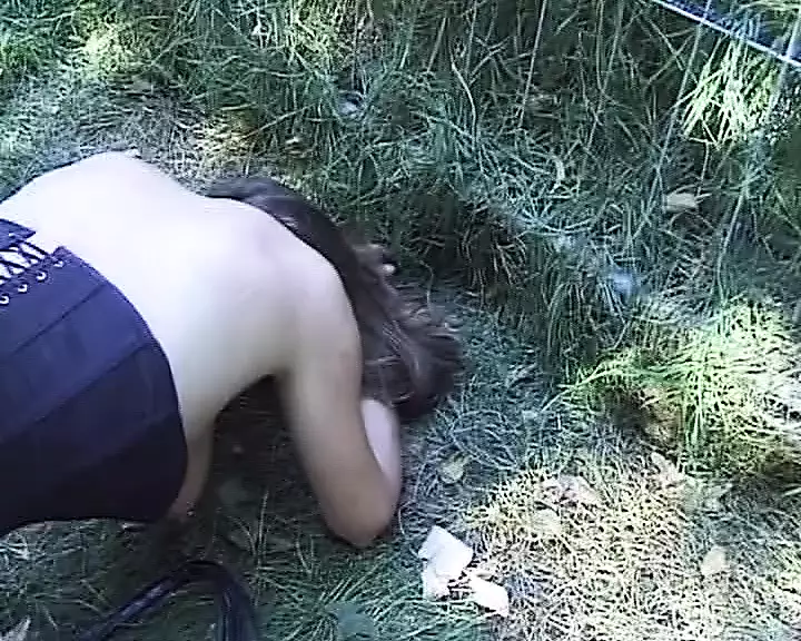 Nasty German BDSM addicted whore fucked in the woods