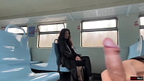 Stranger Helped Me Cum On Public Train And Walks Around Carriages With Cum On Face - CUMWALK