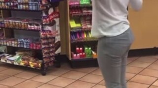 Girl with tits out beats the piss out her