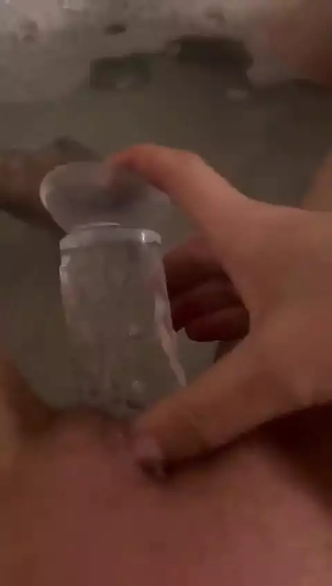 Homemade Bath Time Dildo Orgasm