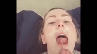 Cum Slut takes a Facial