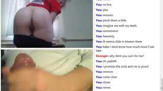 Horny slut strips on omegle