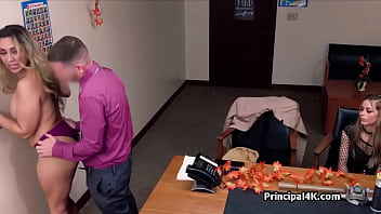 Principal swaps juicy pussies at the office