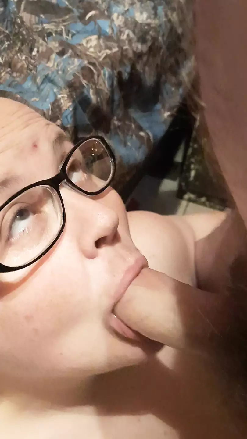 My sexy bbw sucking my cock and swallowing my cum