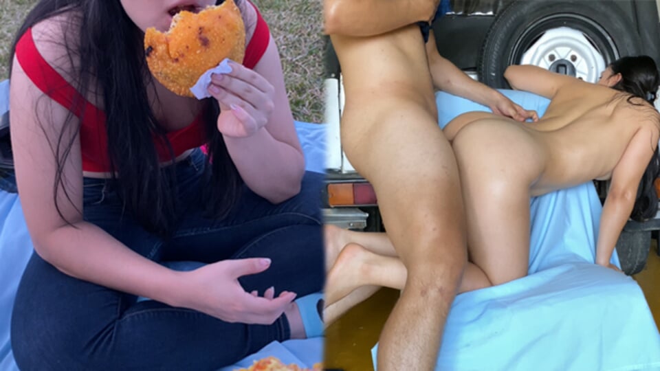 FIRST DATE starts with a ROMANTIC PICNIC and ends in WILD SEX and CUMSHOT INSIDE (real)