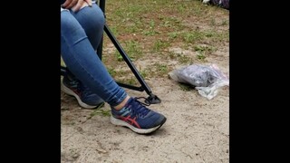 Kicking Off Her Sneakers and Peeling those Sweat S