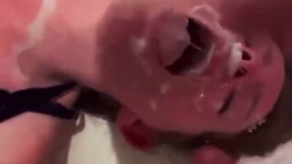 Swinger Wife Gets an Enormous Face Full of Cum