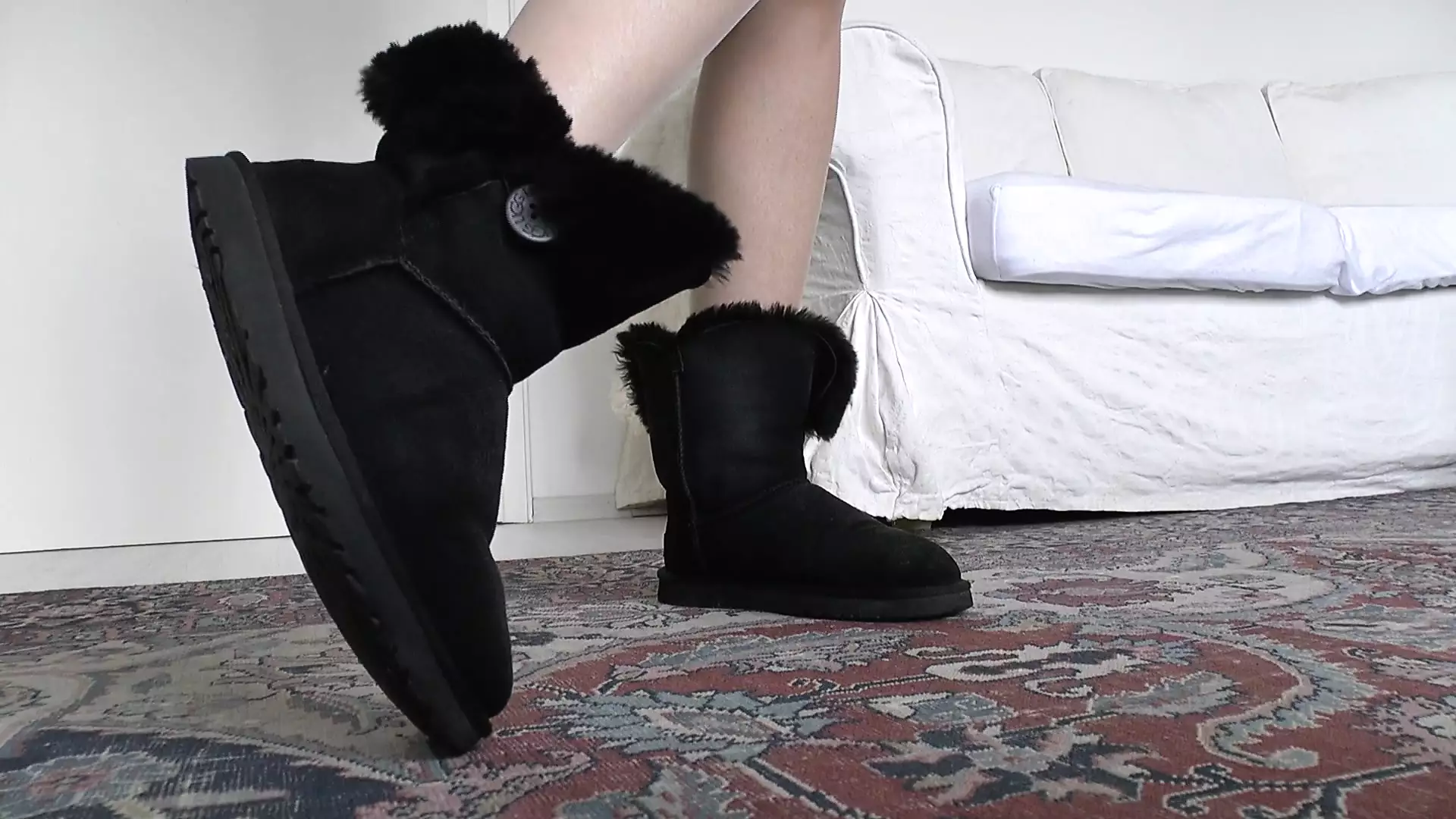 Help! Extremely Smelly Feet From Fur Boots! Feet Have to Sniff and Cum Lady Victoria Valente