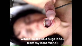 Well trained cumslut wife swallows huge load