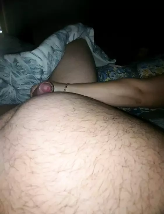 Step mom saw step son big dick in erection and handjob him