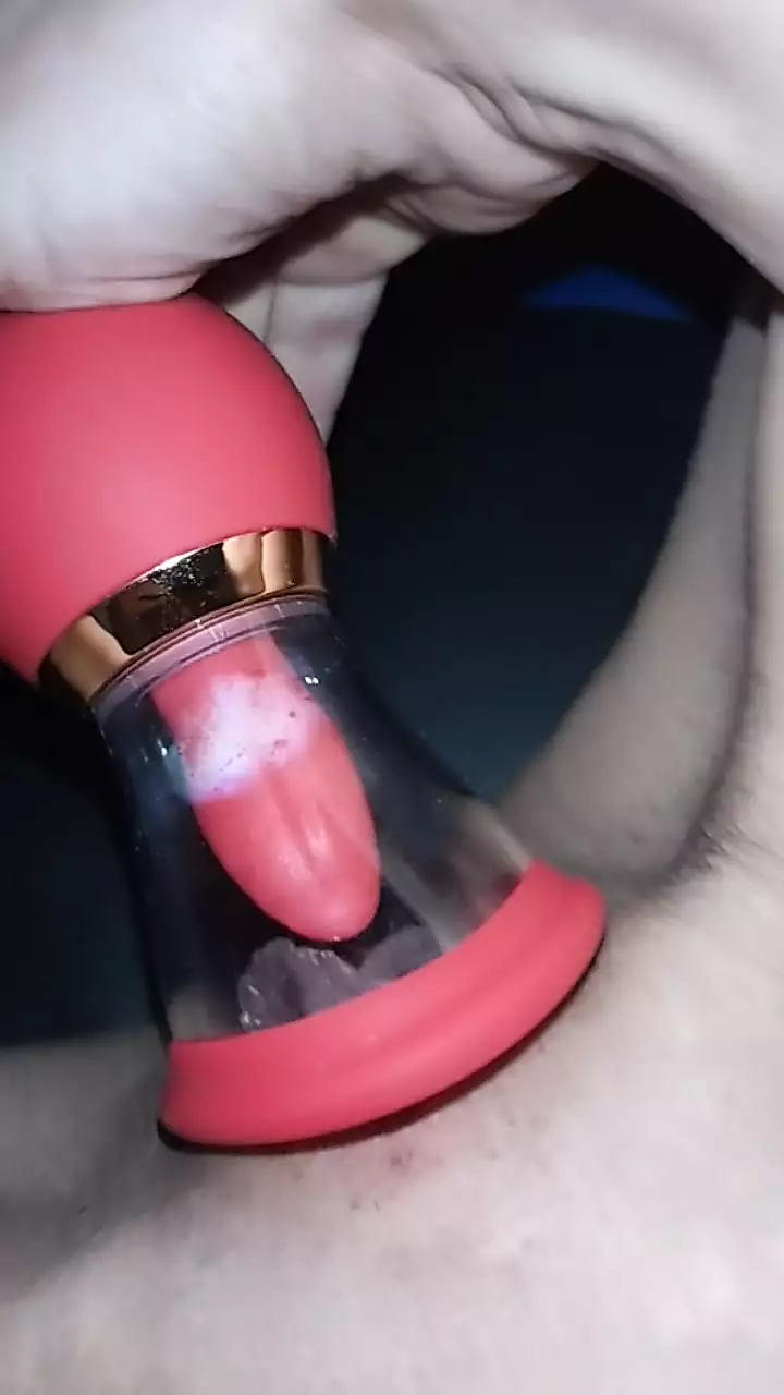 Wet horny MIILF's pussy with red toy