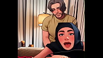 Arab Anime Hijab Girl Gets Fucked From Behind Facing Camera