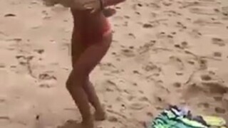 beach tits flashing