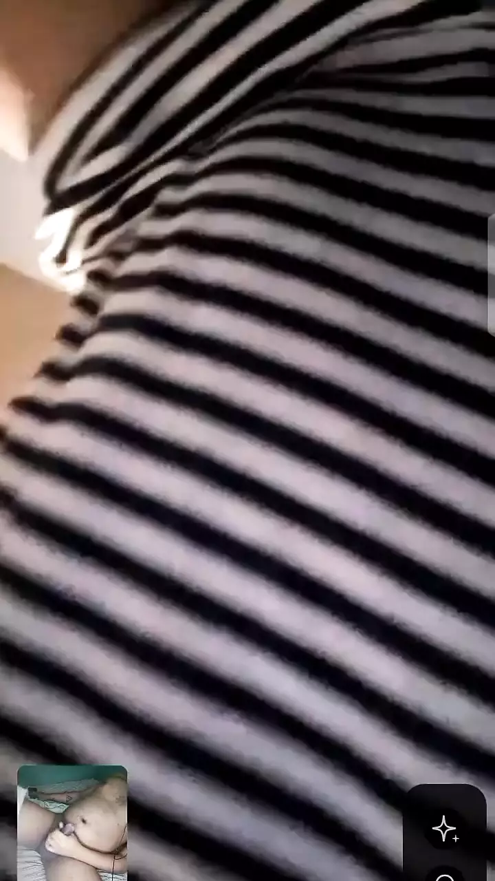 Watching my stepsister's hairy pussy on video call