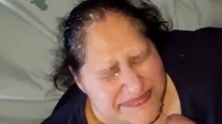 Huge facial on mature bbw