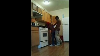 bareback fuck in the kitchen