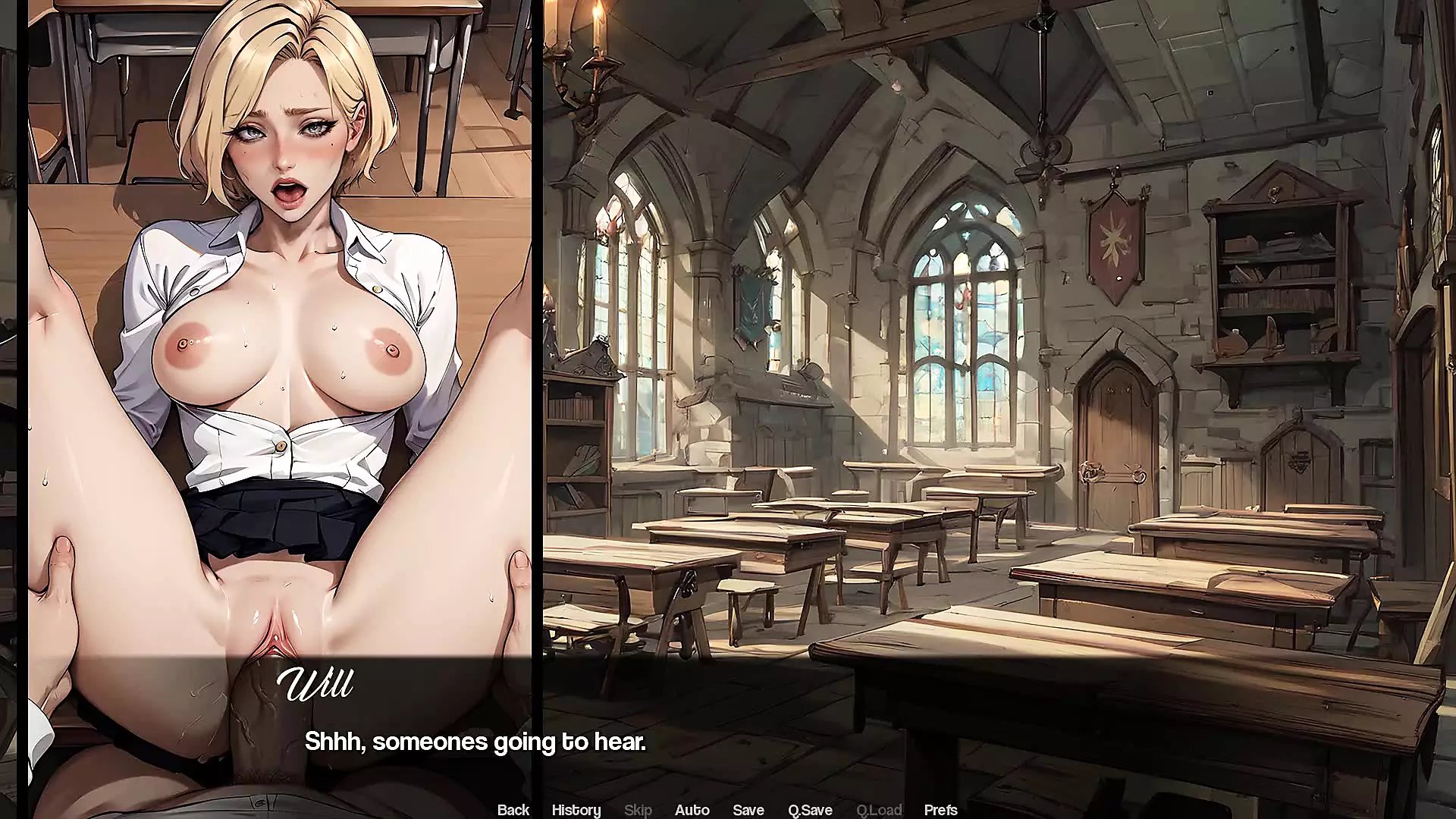 College of Mysteria: Blondie Looses Her Virginity by Very Big Fat Cock in the College - Episode 2