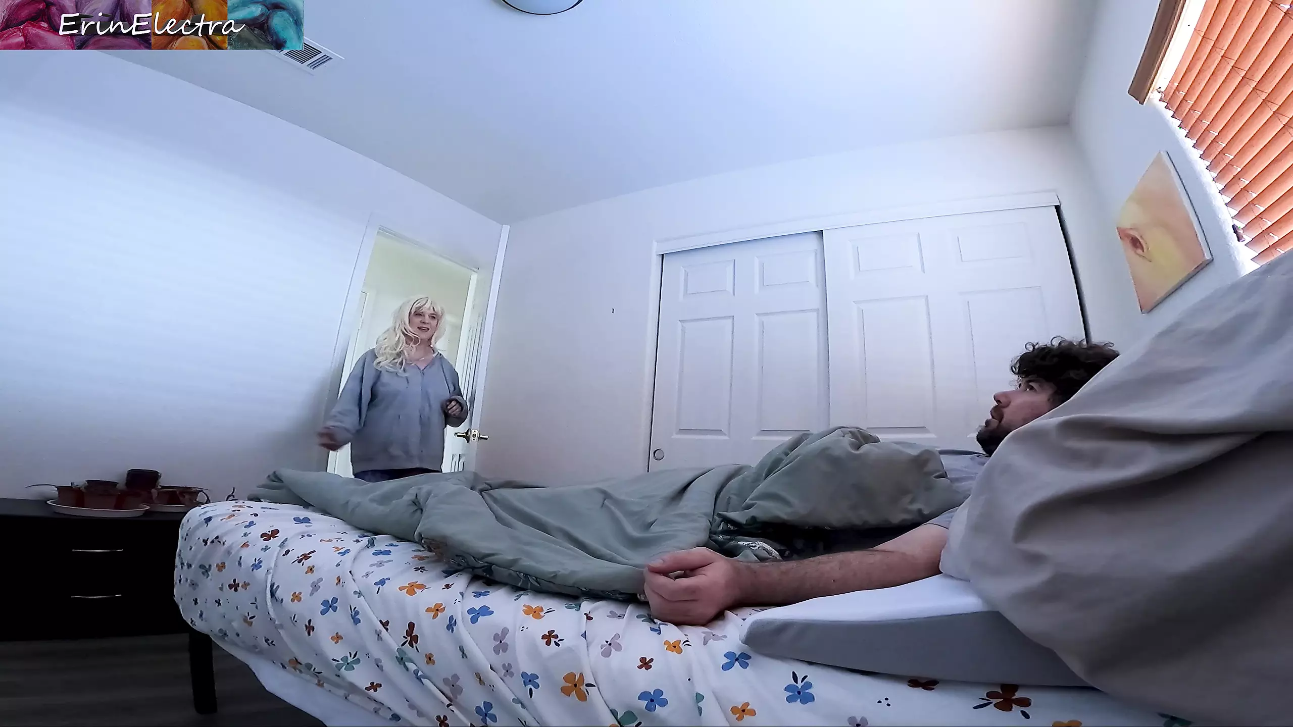 Stepmom fucks stepson to help him out of bed in the morning